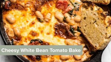 VIDEO: Cheesy White Bean Tomato Bake #shorts