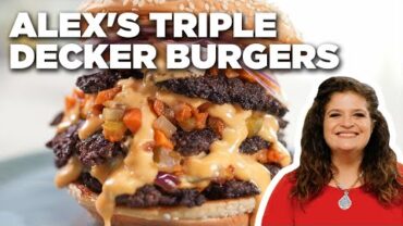 VIDEO: Alex Guarnaschelli’s Triple Decker Burgers | The Kitchen | Food Network
