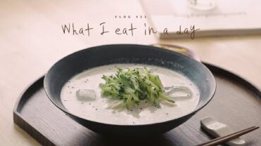 VIDEO: [ENG] VLOG #21What I eat in a day, cold bean soup noodles and egg salad sandwich | Honeykki 꿀키