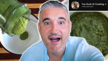 VIDEO: Italian Chef Reacts to PESTO RECIPE by You Suck at Cooking