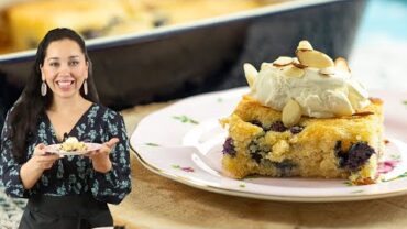 VIDEO: Ricotta Makes this cake so Moist!! Lemon Blueberry Cake