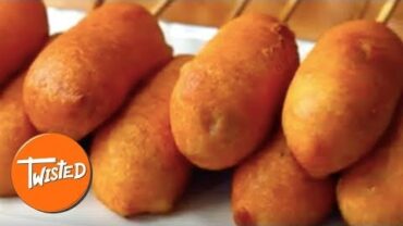 VIDEO: How To Make Cheeseburger Corn Dogs At Home | Homemade Corn Dogs | Twisted