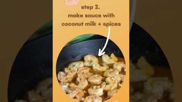VIDEO: How to make sautéed shrimp with gluten free coconut sauce (gf & low carb) #shorts