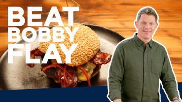 VIDEO: Bobby Flay Makes a Bacon Cheeseburger | Beat Bobby Flay | Food Network