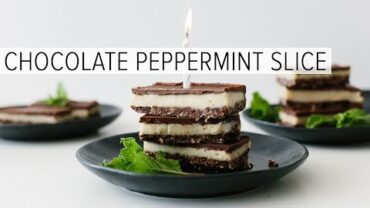 VIDEO: CHOCOLATE PEPPERMINT SLICE | gluten-free, dairy-free, vegan, paleo