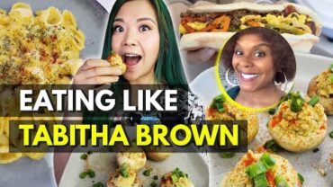 VIDEO: I Ate Like TABITHA BROWN~ Carrot Hot Dogs?! Vegan Devilled Eggs, Vegan Mac & Cheese!