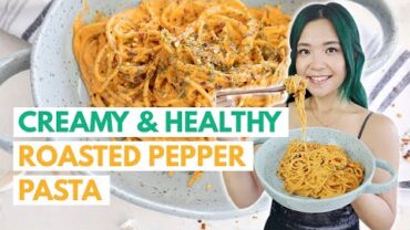 VIDEO: CREAMY ROASTED PEPPER PASTA RECIPE (Vegan & SUPER EASY!) / Cook With Me