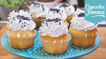 VIDEO: Black Sesame & White Chocolate Mudcake Cupcakes | Cupcake Jemma