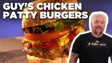 VIDEO: Guy Fieri’s Chicken Patty Burgers (THROWBACK) | Guy’s Big Bite | Food Network