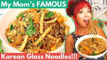 VIDEO: My Mom Makes the BEST VEGAN JAPCHAE, Korean Glass Noodle Stir Fry Recipe