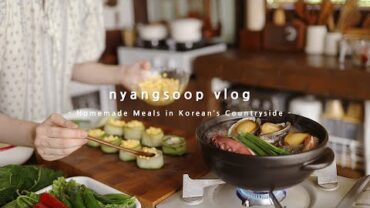 VIDEO: 수술하고 여름 보양식 만드는 숲속집 자취일상. 초당옥수수 오이롤초밥, 라이스페이퍼 크림새우 만드는 브이로그