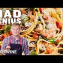 VIDEO: Justin Chapple Makes Linguine and Shrimp with Sauce Vierge | Mad Genius | Food & Wine