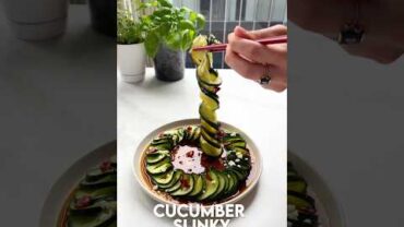 VIDEO: Crunchy and Refreshing Cucumber Slinky! #shorts