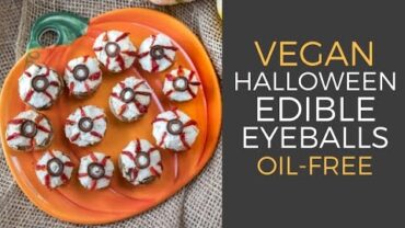 VIDEO: Halloween Edible Eyeballs: Vegan Ricotta Stuffed Mushrooms {4-Ingredients, Oil & Gluten-free}