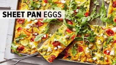 VIDEO: MEDITERRANEAN SHEET PAN EGGS | from my healthy meal prep cookbook!