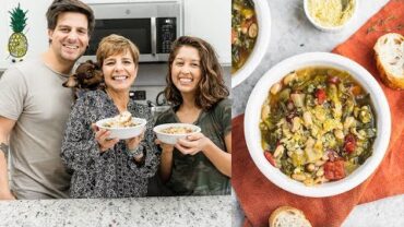 VIDEO: White Bean Escarole Soup w/ Chris’ Mom | Vegan Italian