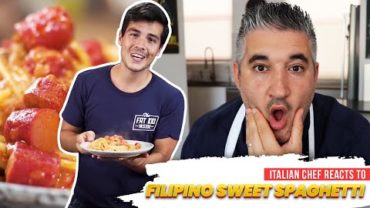 VIDEO: Italian Chef Reacts to FILIPINO SWEET SPAGHETTI