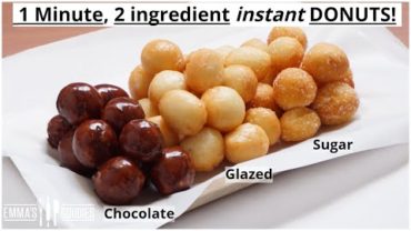 VIDEO: 1 Minute, 2 Ingredient INSTANT DONUTS ! Easy Donuts Recipe !