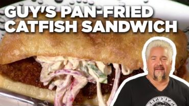 VIDEO: Guy Fieri’s Pan-Fried Catfish Sandwich with Chipotle-Lime Slaw | Guy’s Big Bite | Food Network