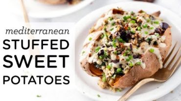 VIDEO: VEGAN STUFFED SWEET POTATOES ‣‣ with Mediterranean Quinoa