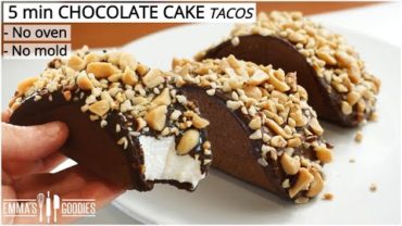 VIDEO: 5 MINUTE Soft CHOCOLATE CAKE Tacos! No Oven – No mould required
