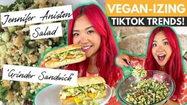 VIDEO: I Tried Viral TIKTOK Recipes & Made Them VEGAN! (Grinder Sandwich & “Jennifer Aniston” Salad)