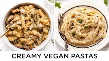 VIDEO: CREAMY VEGAN PASTA RECIPES ‣‣ 2 quick & easy dinner ideas