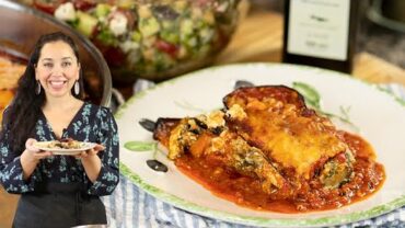 VIDEO: Low-Carb Vegetarian Greek Lasagna: Eggplant with Spinach & Feta. To Die For!