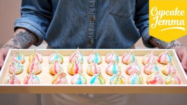 VIDEO: Circus Rainbow Marshmallow Meringues Recipe | Cupcake Jemma