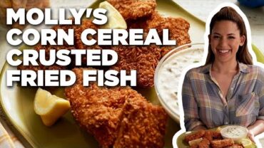 VIDEO: Molly Yeh’s Corn Cereal Crusted Fried Fish | Girl Meets Farm | Food Network