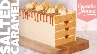 VIDEO: EPIC Salted Caramel Rectangular Loaf Cake! | Recipe & How To | Cupcake Jemma