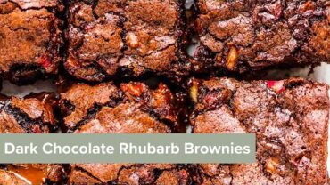 VIDEO: Dark Chocolate Rhubarb Brownies