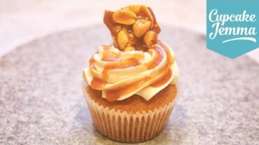 VIDEO: Peanut & Banana Caramel Cupcakes with Peanut Brittle | Cupcake Jemma