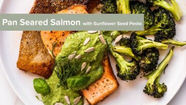 VIDEO: Pan Seared Salmon with Sunflower Seed Pesto #shorts