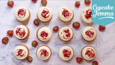 VIDEO: Delicious Strawberry Cheesecake Cupcakes | Cupcake Jemma