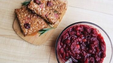 VIDEO: Black Pepper Tempeh + Savory Cranberry Sauce  • VEGAN THANKSGIVING Recipe