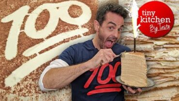 VIDEO: 100-Layer Tiramisu Crepe Cake for the 100th Episode!!! // Tiny Kitchen Big Taste