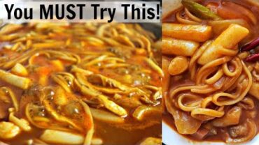 VIDEO: Spicy & Soupy Korean Rice Cakes (TTEOKBOKKI) with Udon