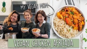 VIDEO: Vegan Filipino Chicken Afritada with Jasmine’s Vegan Mom!