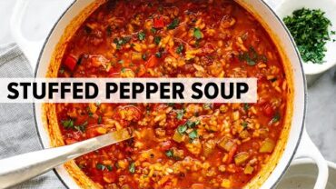 VIDEO: STUFFED PEPPER SOUP is the cozy soup recipe you need for winter!