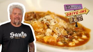 VIDEO: Guy Fieri Eats Minestrone Soup | Diners, Drive-Ins and Dives | Food Network