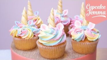VIDEO: Cute Unicorn Cupcakes with Magic Horns and Ears! | Cupcake Jemma