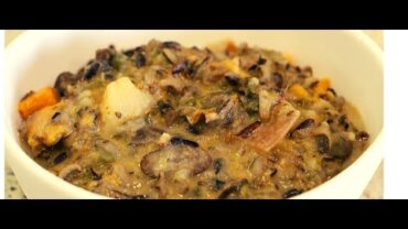 VIDEO: Vegan Creamy Mushroom and Wild Rice Soup-Instant Pot