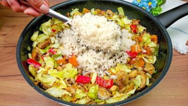 VIDEO: Sie sind so lecker, dass ich sie 2 mal die Woche koche! Einfaches Rezept für Reis und Gemüse!