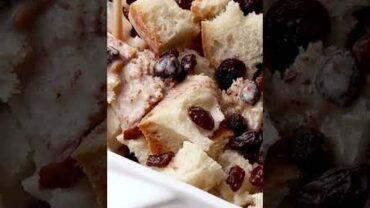 VIDEO: Easy Bread Pudding with Bourbon Cream Sauce #shorts