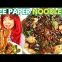 VIDEO: 1 Ingredient 5 Minute NOODLES Out of RICE PAPER!! Most CHEWY NOODLES EVER 😋