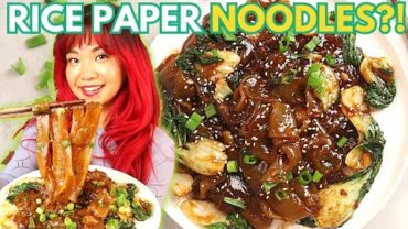 VIDEO: 1 Ingredient 5 Minute NOODLES Out of RICE PAPER!! Most CHEWY NOODLES EVER 😋