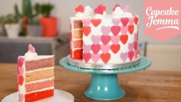 VIDEO: Valentine’s Day OMBRÉ Heart Cake | Cupcake Jemma