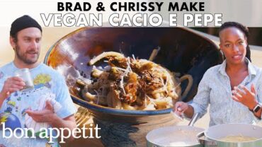 VIDEO: Brad and Chrissy Make Vegan Cacio e Pepe | From the Home Kitchen | Bon Appétit
