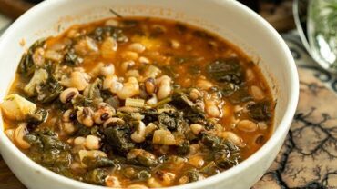 VIDEO: Greek Black eyed Pea & Spinach Stew